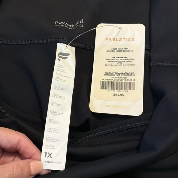 Fabletics High Waisted Powerhold Black Full Length Leggings - Picture 4 of 4